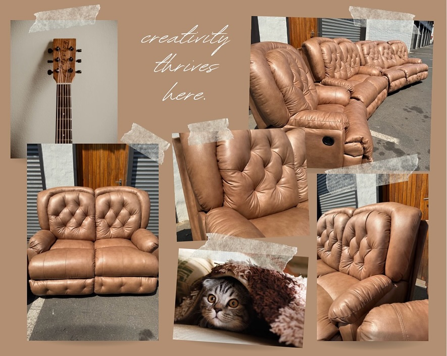 Buffalo leather recliner full view