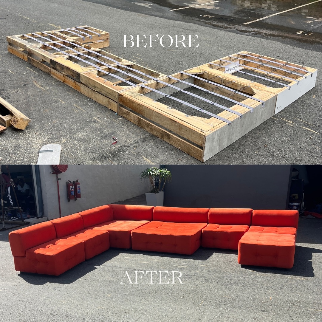 Custom-made modular couch built from scratch by Wan-Puck Upholstery