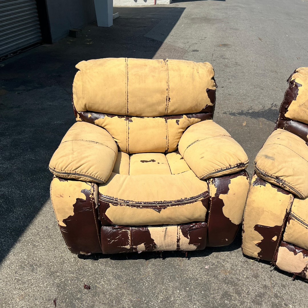 Genuine leather couch section