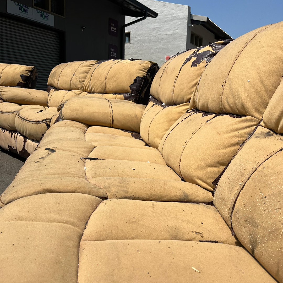 Genuine leather couch full view
